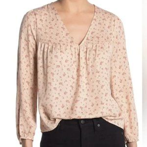Romantic Peachy-Pink Floral Top by Madewell Size Small